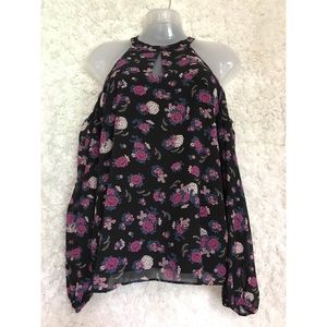 Bar III top with open shoulders